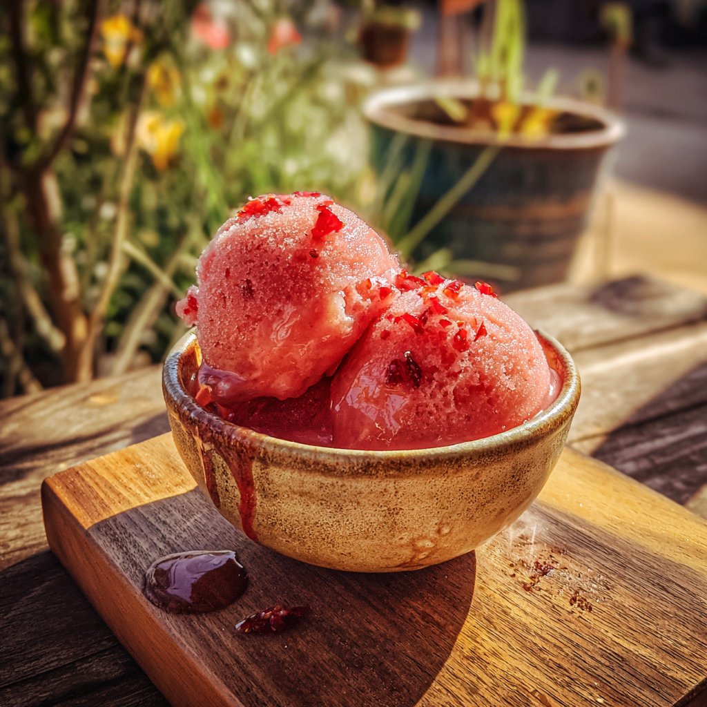 Strawberry Lemonade Sorbet
