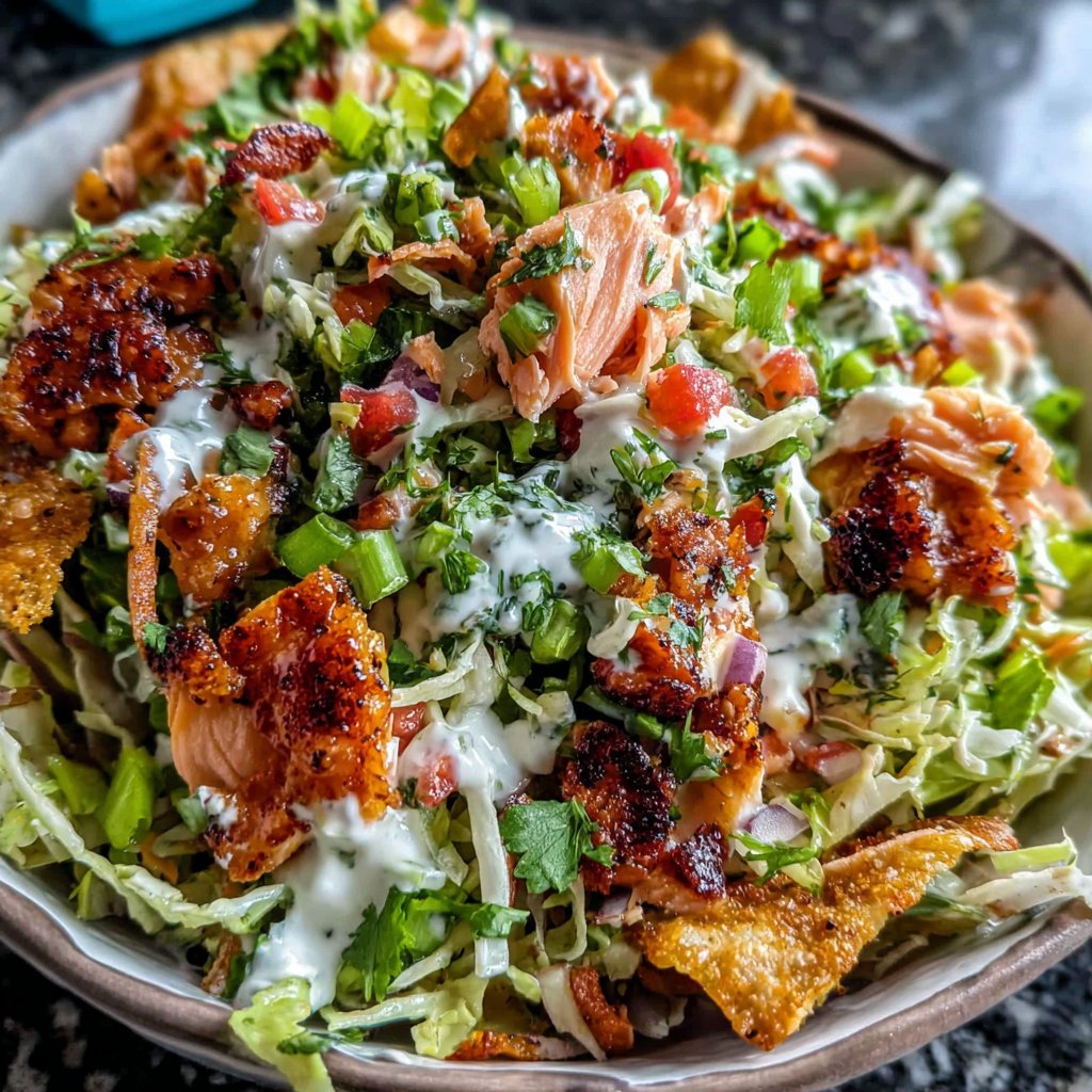 Salmon Taco Slaw Bowl