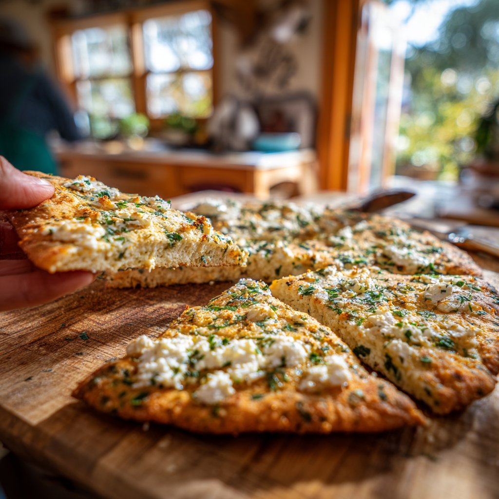 Garlic Herb Cottage Cheese Flatbread