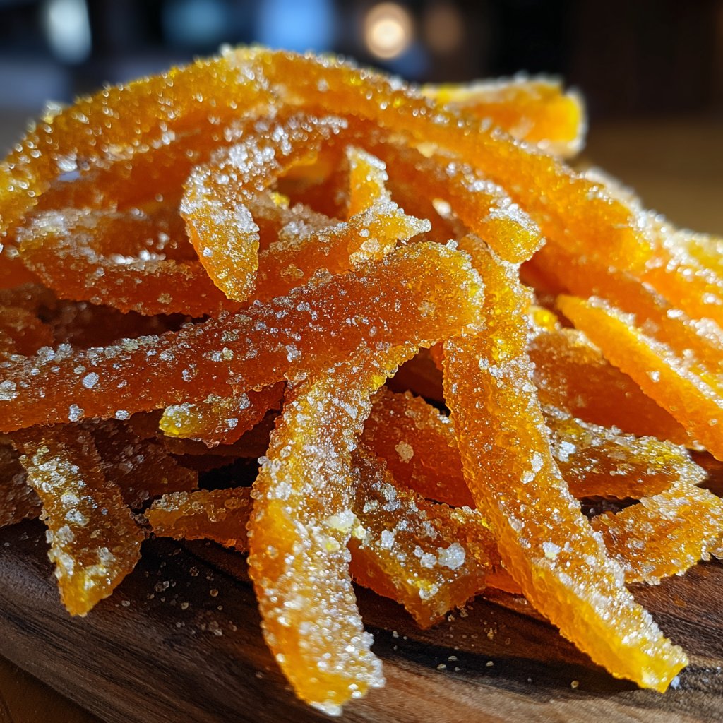 Candied Orange Peel with Brown Sugar