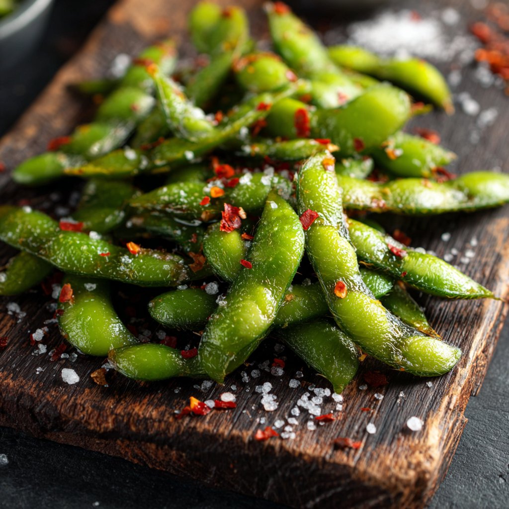 Spicy Garlic Edamame Snack