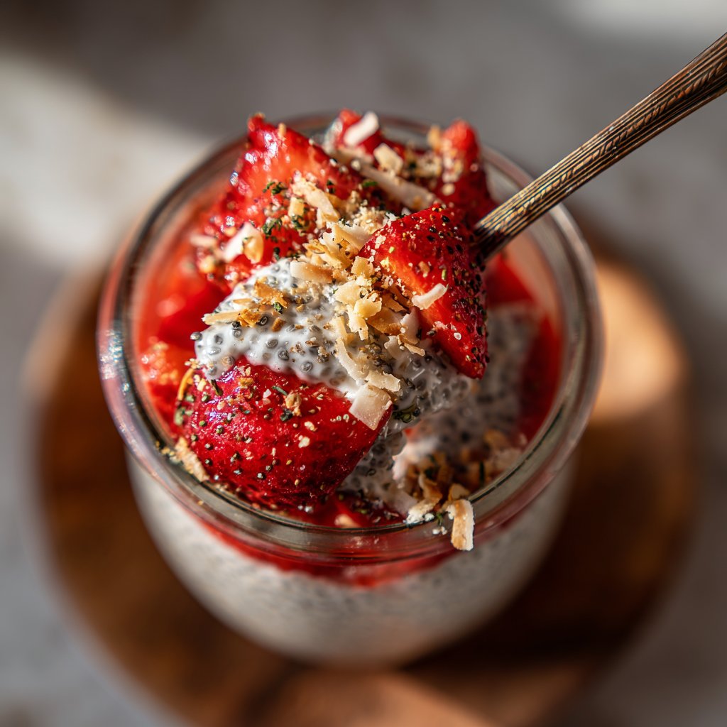 Strawberry Coconut Chia Pudding