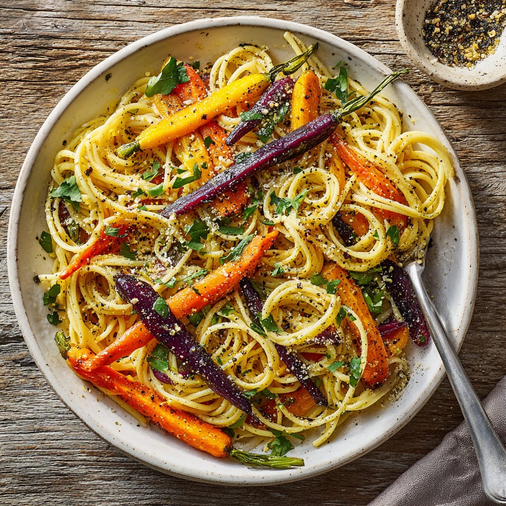 Pasta with Roasted Spring Carrots